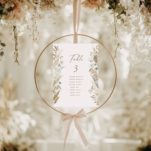 Rustisch Romantic Callygraphy Wedding Table Number
