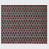 Rustisch rood en zwart geplakt kerstboomkarton cadeaupapier (Vlak)