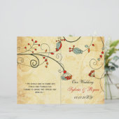 Rustisch, rood, gevouwen, herfst Wedding-programma (Staand voorkant)