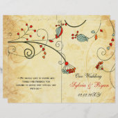 Rustisch, rood, gevouwen, herfst Wedding-programma (Voorkant / Achterkant)
