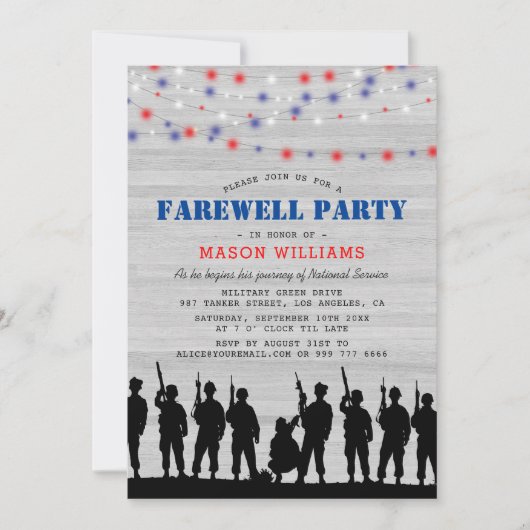 Rustisch rood, wit en blauw | Militaire faatpartij Kaart (Voorkant)