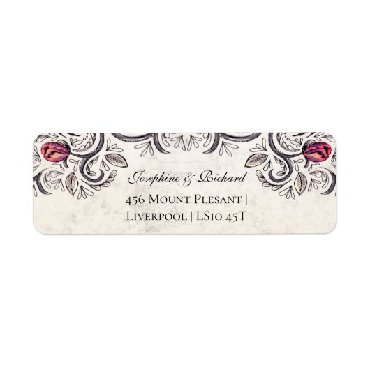 Rustisch Roos Etiket (Voorkant)