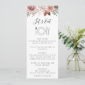 Rustisch Roos Gold Floral kalligrafie Wedding Menu (Staand voorkant)