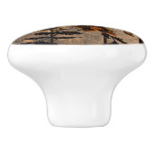 Rustisch roos keramische knop (Zijkant)