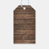 Rustisch Roos met zonnebloem Hout Rood Weddenschap Cadeaulabel (Achterkant)