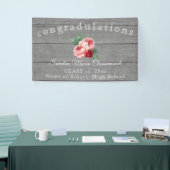 Rustisch roze afstuderen Rustic Grey Wood Spandoek (Beurs)