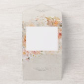  Rustisch Roze Blush Floral Lijst Geen diner All In One Uitnodiging (Buitenkant)