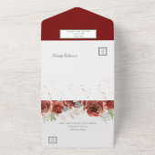 Rustisch roze en goudgroen diner all in one uitnodiging (Buitenkant)