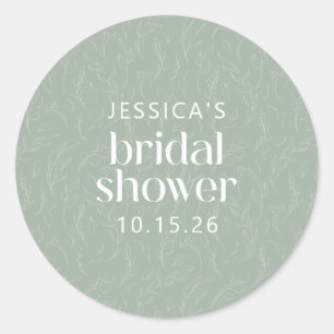 Rustisch Sage Green Botanical Floral Vrijgezellenf Ronde Sticker