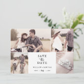 Rustisch Script 4 Foto collage slaat de datum op Save The Date (Staand voorkant)