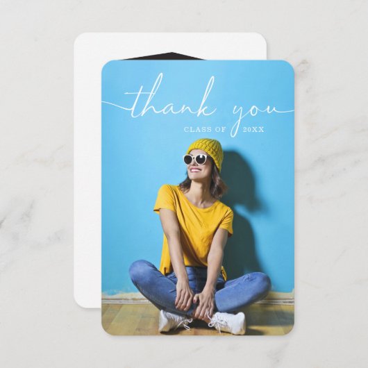 Rustisch Script-Afstuderen - Hartelijk dank Kaart (Voorkant / Achterkant)