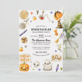Rustisch script gefineerde Spooktaculaire Hallowee Feestdagenkaart (Staand voorkant)