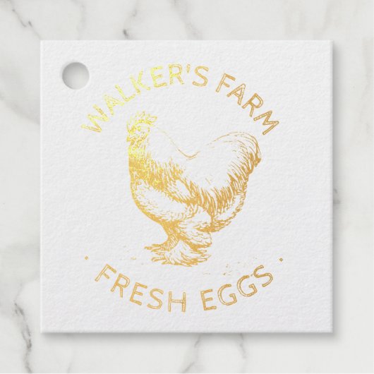 Rustisch script Happy Hen Egg Stamp Bedankjes Labels (Voorkant)