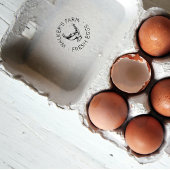 Rustisch script Happy Hen Egg Stamp Rubberstempel