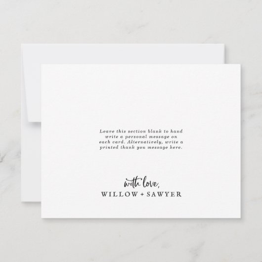 Rustisch script - Hartelijk dank Bedankkaart (Achterkant)