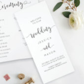 Rustisch script Tri-Fold Wedding Program Flyer