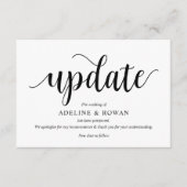 Rustisch script, zwart, weddenschap uitstellen, be informatiekaartje (Voorkant)