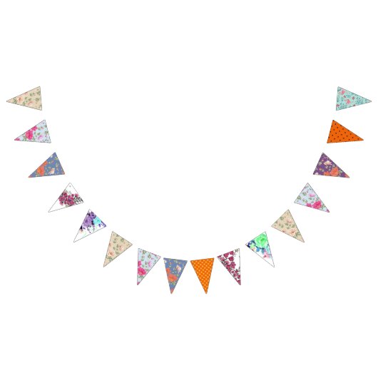 Rustisch  sierbloempatroon vlaggetjes (Alle)