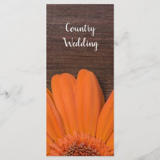 Rustisch Sinaasappel Daisy Country Barn Wedding Pr Programma (Voorkant)