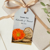 Rustisch Sinaasappel Daisy Woodland Wedding Favor Cadeaulabel