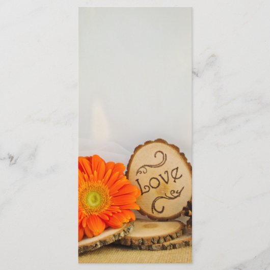 Rustisch Sinaasappel Daisy Woodland Wedding Progra Programma (Voorkant)