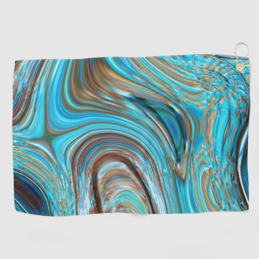 Rustisch strand Turquoise Woodgrain Blauwgroen Bar Golfhanddoek (Horizontaal)