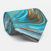 Rustisch strand Turquoise Woodgrain Blauwgroen Bar Stropdas (Opgerold)