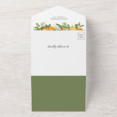Rustisch Tangerine Citrus Oranje Baby shower All In One Uitnodiging (Buitenkant)