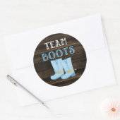 Rustisch Team Boots Boy Gender onthult Ronde Sticker (Envelop)