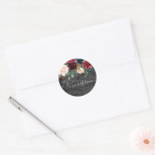 Rustisch Verloving voor het huwelijk van houtskool Ronde Sticker (Envelop)