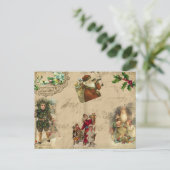  Rustisch Victoriaans kerstcollage Briefkaart (Staand voorkant)