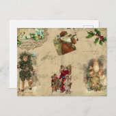  Rustisch Victoriaans kerstcollage Briefkaart (Voorkant / Achterkant)