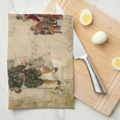  Rustisch Victoriaans kerstcollage Theedoek (Quarter Fold)