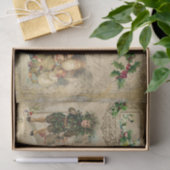 Rustisch Victoriaans kerstcollage Tissuepapier (Geschenk)