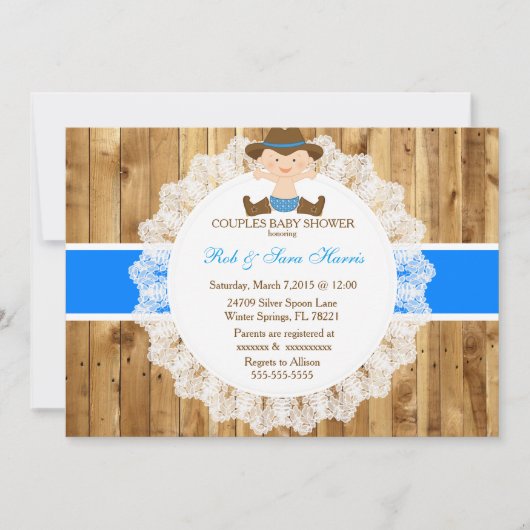 Rustisch Vintage Camo Baby shower Kaart (Voorkant)