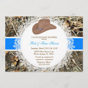 Rustisch Vintage Camo Baby shower Kaart