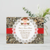 Rustisch Vintage Camo Baby shower Kaart (Staand voorkant)