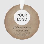 Rustisch Voeg je Logo aangepaste tekstpromotie toe Ornament (voorkant)