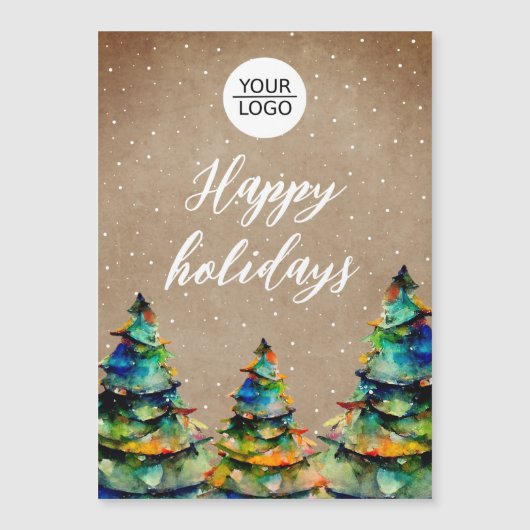 Rustisch Voeg Logo kerstboombedrijf Magnet toe (Voorkant)