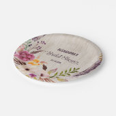 Rustisch Vrijgezellenfeest Boho Floral Party Bord (Gekanteld)