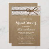 Rustisch Vrijgezellenfeest Elegant Lace Burlap Str Kaart (Voorkant / Achterkant)