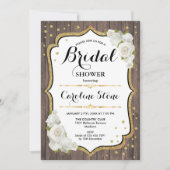 Rustisch Vrijgezellenfeest - Houtwitte rozen Kaart (Voorkant)