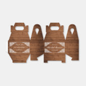 Rustisch Vrijgezellenfeest met hout en witte kant Bedankdoosjes (Uitgevouwen)