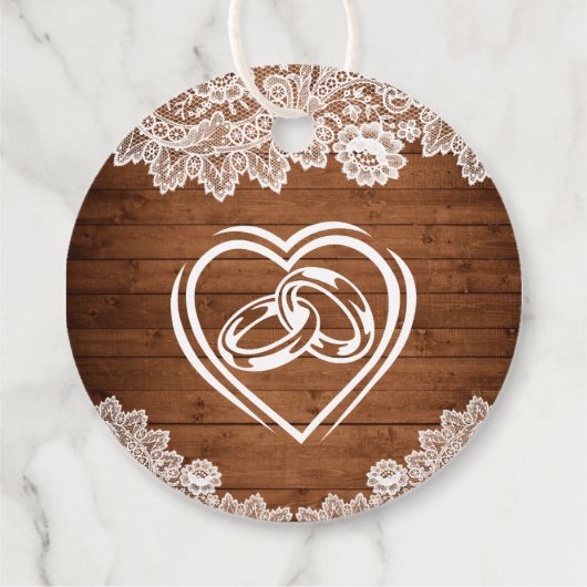 Rustisch Vrijgezellenfeest met hout en witte kant Bedankjes Labels (Achterkant)