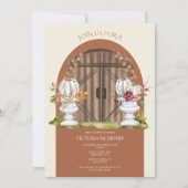 Rustisch Vrijgezellenfeest met witte pompoen Kaart (Voorkant)