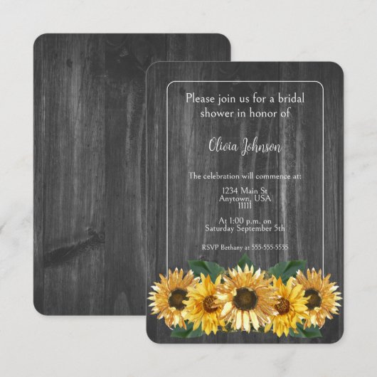 Rustisch Vrijgezellenfeest met zonnebloem Kaart (Voorkant / Achterkant)