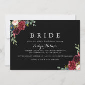Rustisch Vrijgezellenfeest met zwarte botanische b Kaart (Voorkant)