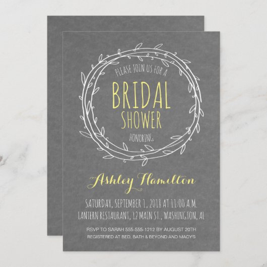 Rustisch Vrijgezellenfeest nodigt uit in Grijs en Kaart (Voorkant / Achterkant)