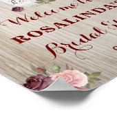 Rustisch Vrijgezellenfeest Rood hout Achtergrond P Poster (Hoek)