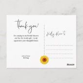 Rustisch Vrijgezellenfeest Zonnebloem Dank u Briefkaart (Achterkant)